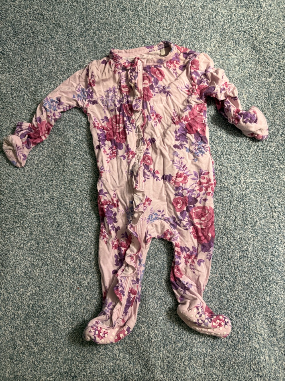 Spearmint love newborn ruffle onesie